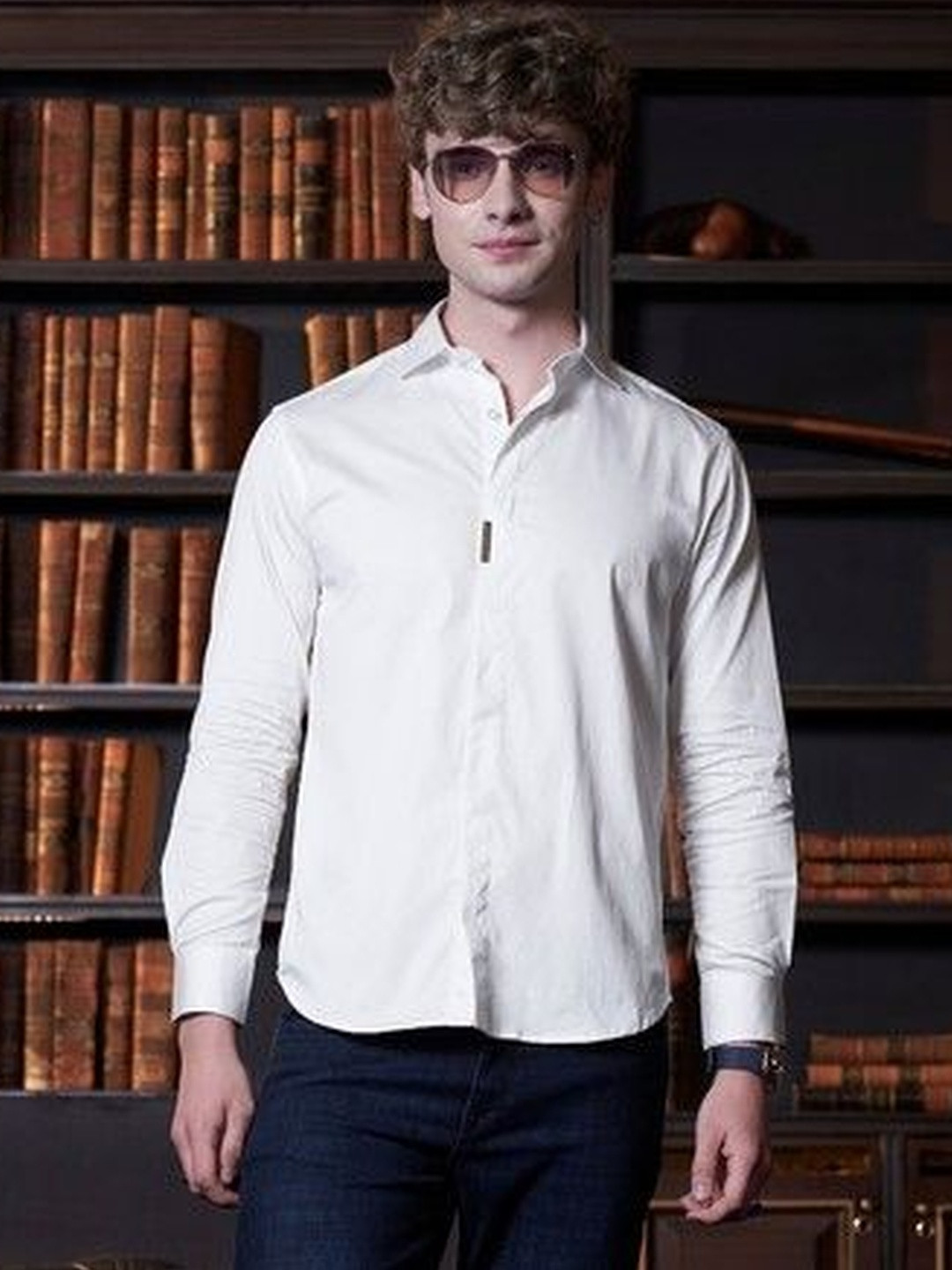 AACHARI Spread Collar Full Sleeve Cotton Classic Shirt