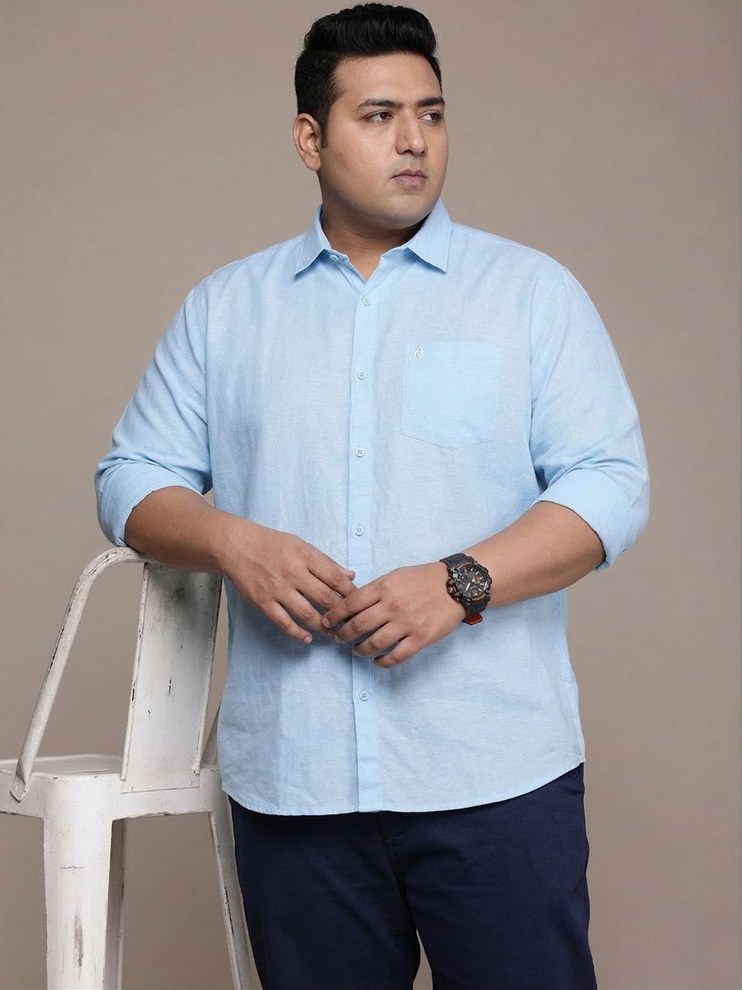 BLUE SQUAD Men Slim Fit Casual Shirt
