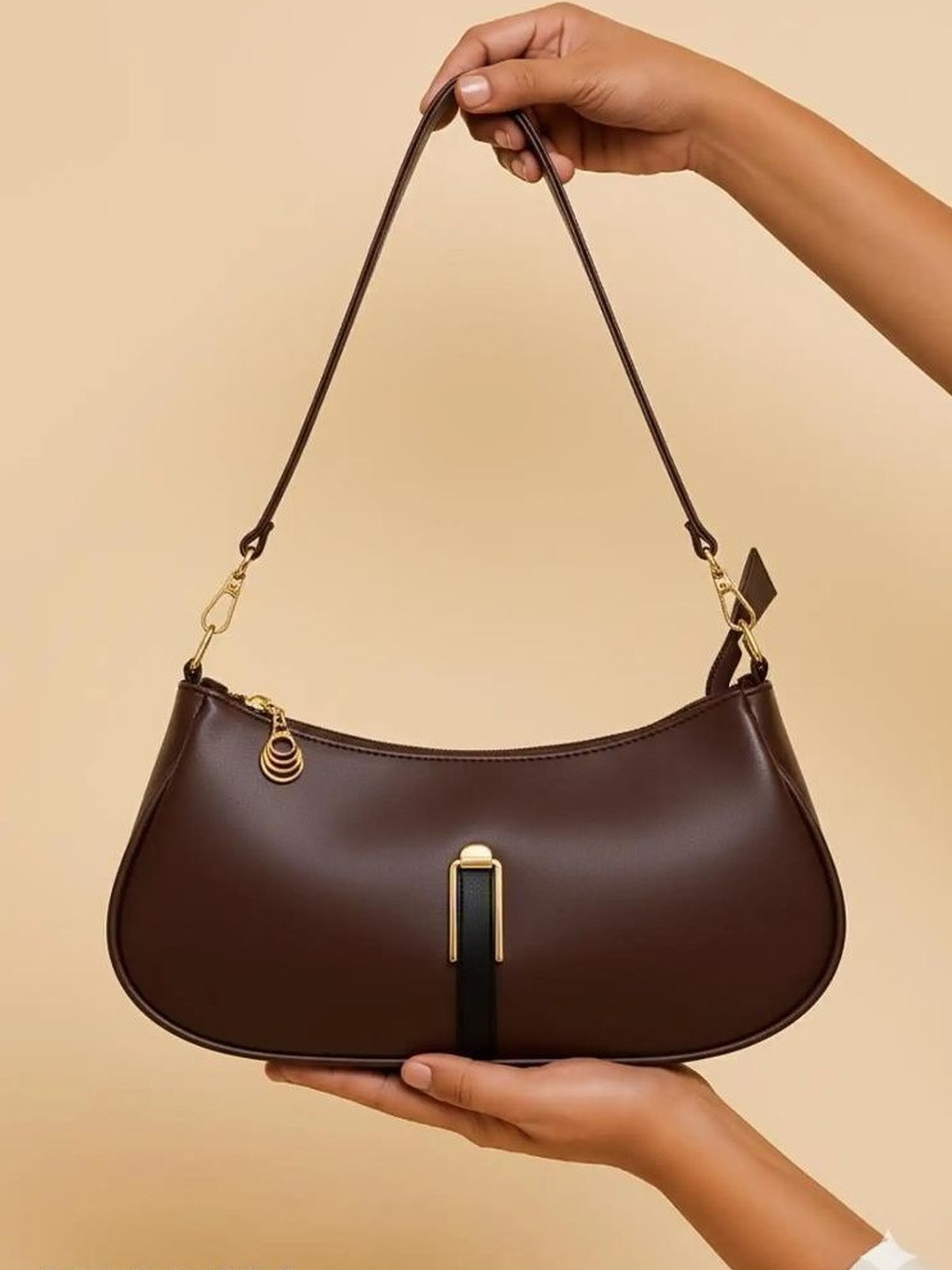 AshcrafZee PU Half Moon Sling Bag