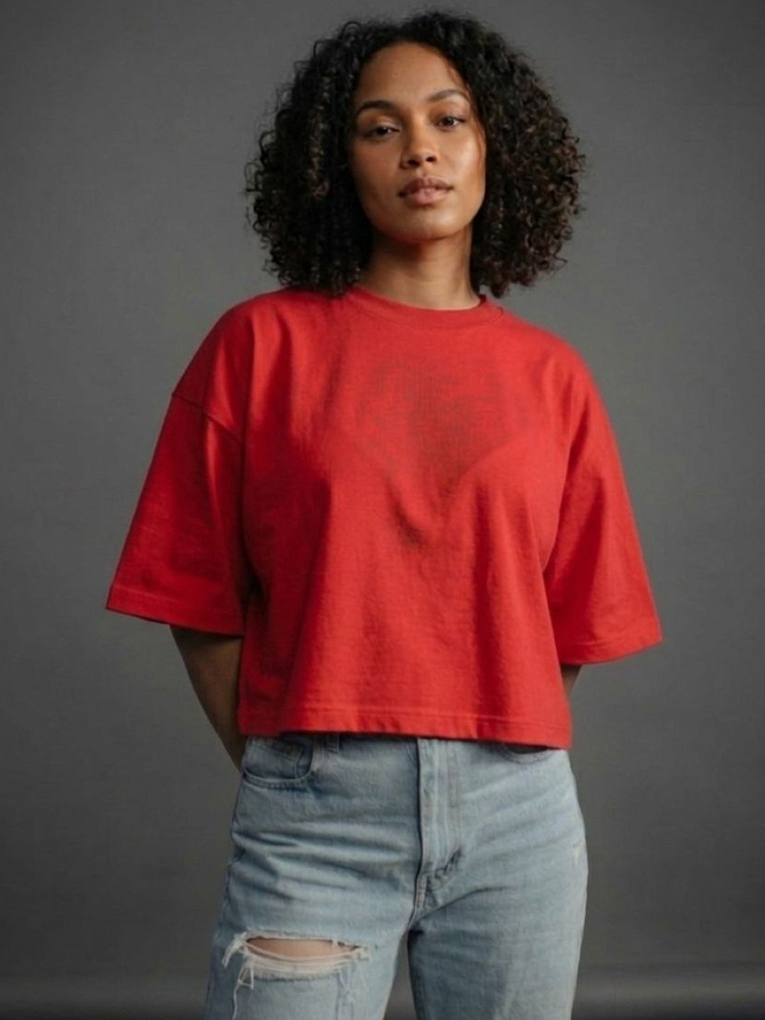 Besick Women Drop-Shoulder Sleeves T-shirt