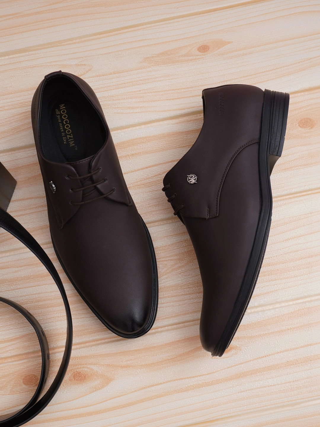 MOOCOOZIN Men Round Toe Lace-Ups Derbys Formal Shoes