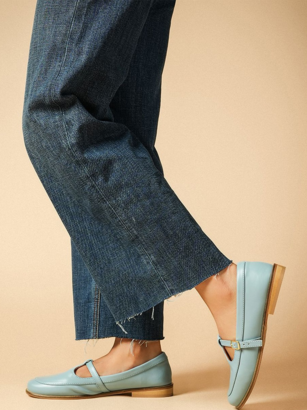 Theater Women Miss Sprout Blue Buckle Strap Mary Jane Flats