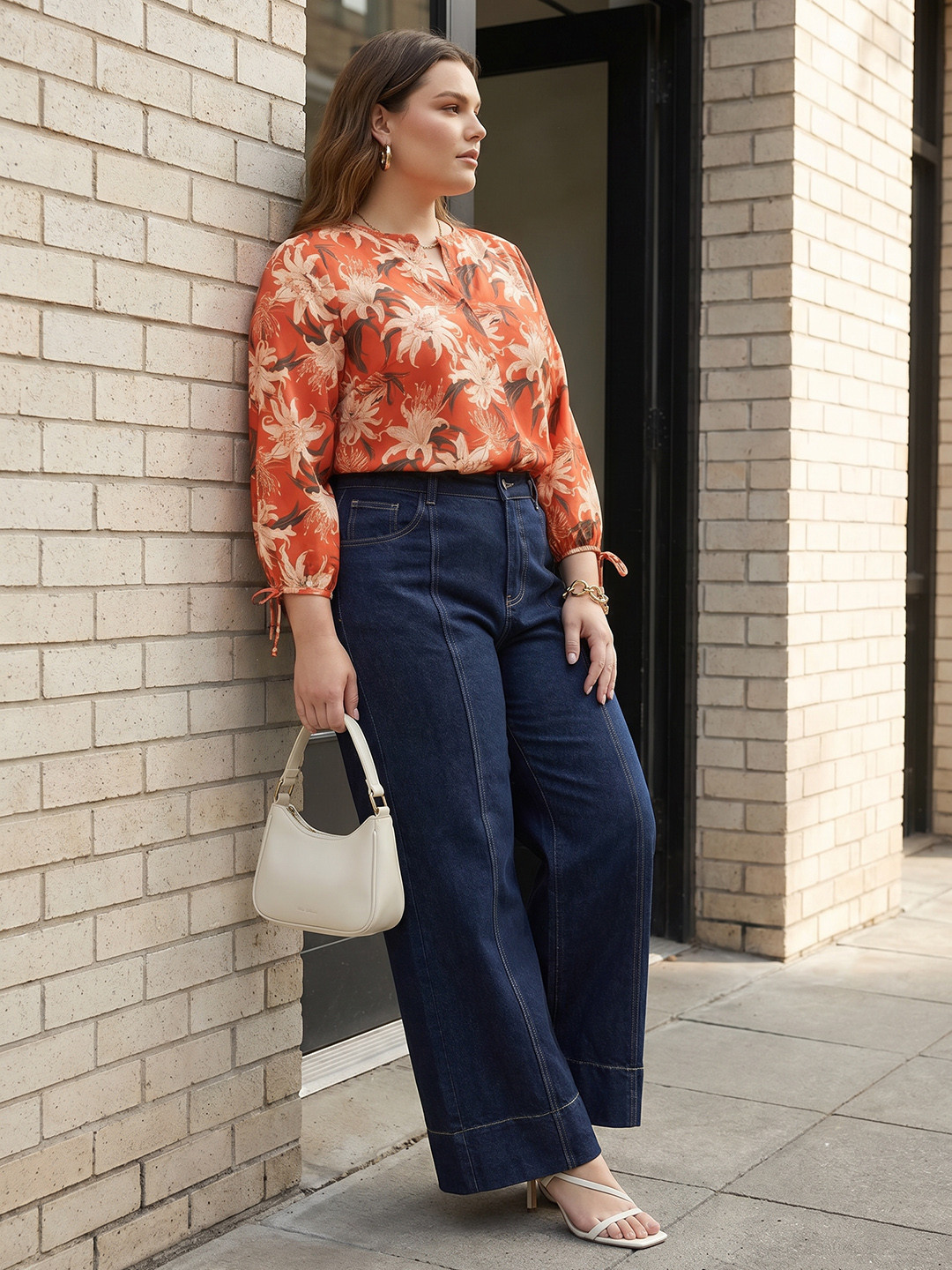 Sztori Plus Size Floral Printed Top