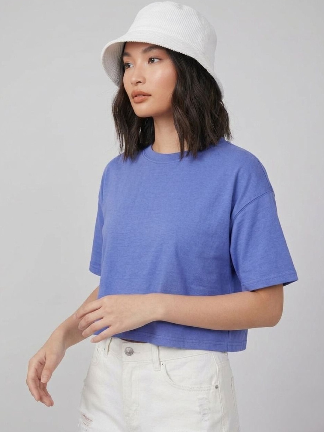 Besick Women Drop-Shoulder Sleeves T-shirt