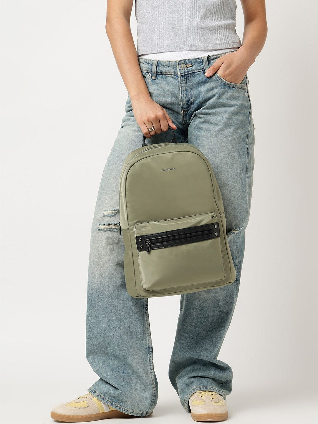 Fastrack Olive Edge Nylon Backpack with 14 Inch Laptop Sleeve
