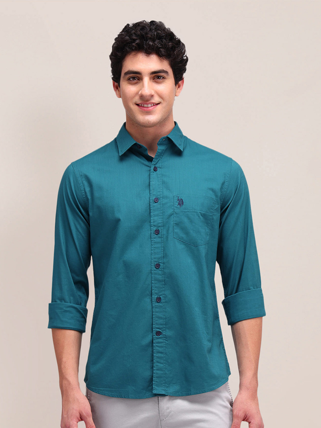 U.S. Polo Assn. Tailored Fit Pure Cotton Casual Shirt