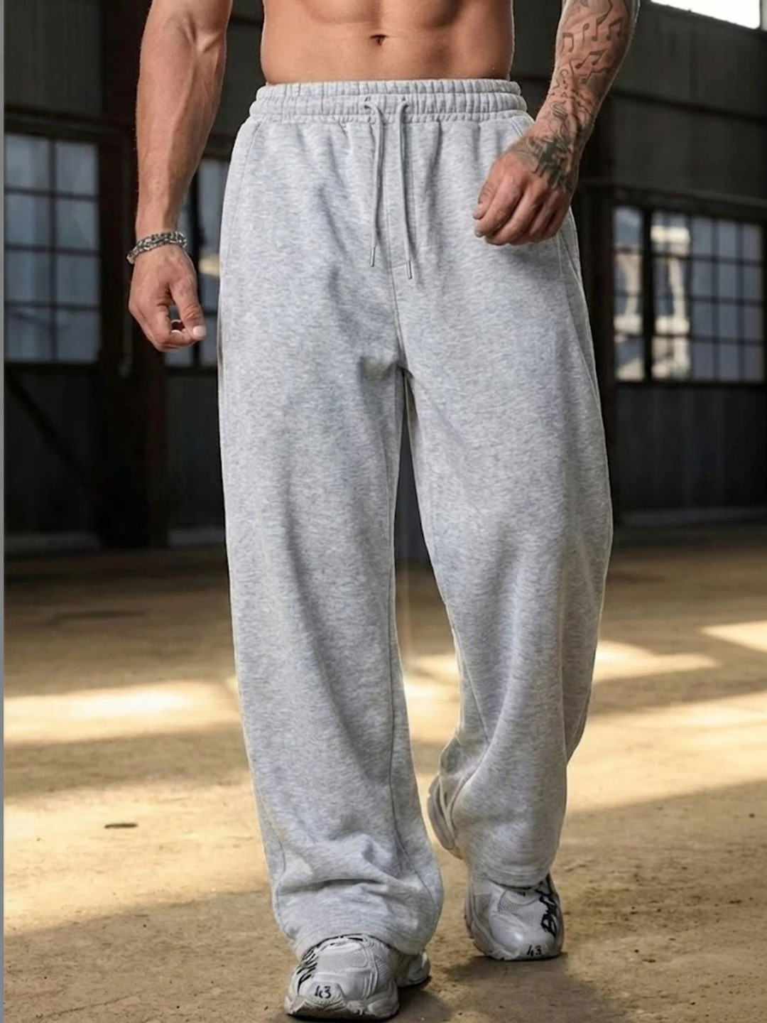 Imsa Moda Men Relaxed Loose Fit High-Rise Trousers