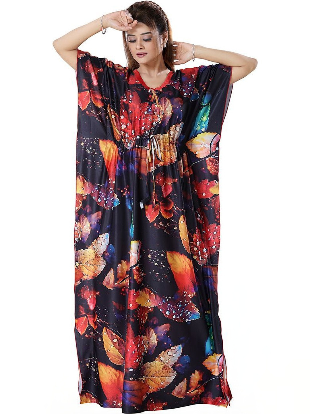 Gutthi Printed Maxi Nightdress
