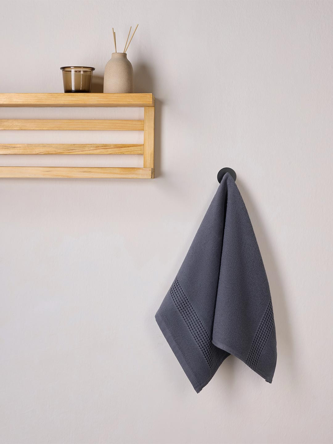 Himeya Charcoal 2 Pieces 320 GSM Cotton Hand Towel