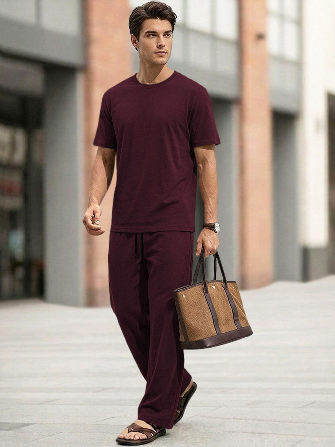 TRIPR Round Neck T-Shirt With Trousers Co-Ords