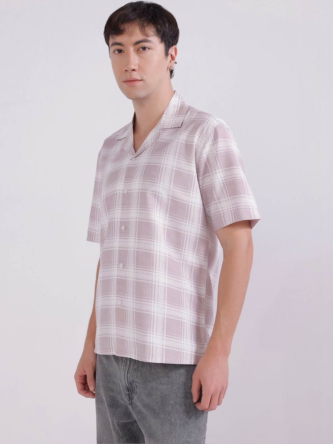 TAHVO Men Comfort Tartan Checks Checked Casual Shirt