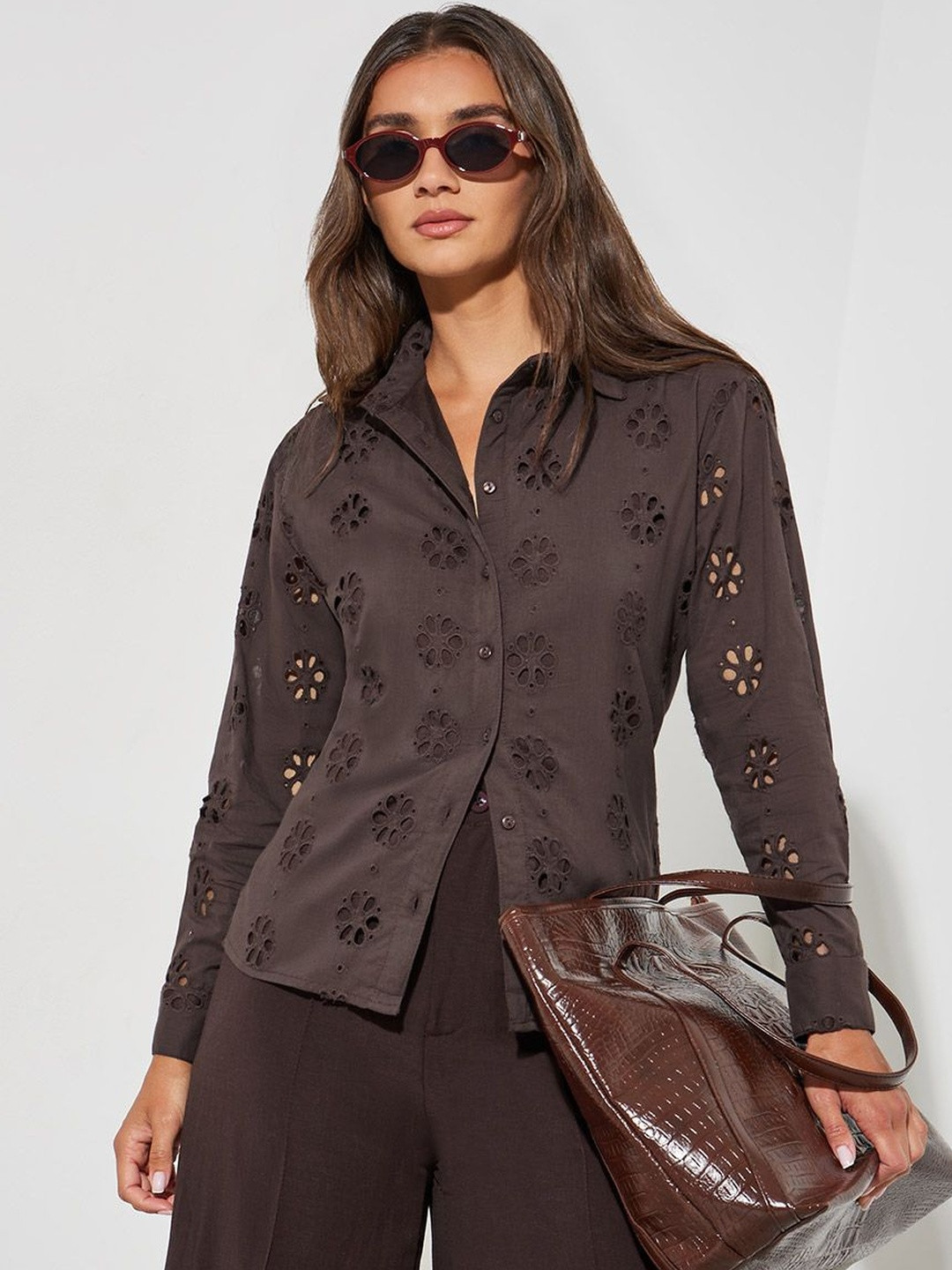 Styli Women Classic Floral Semi Sheer Casual Shirt