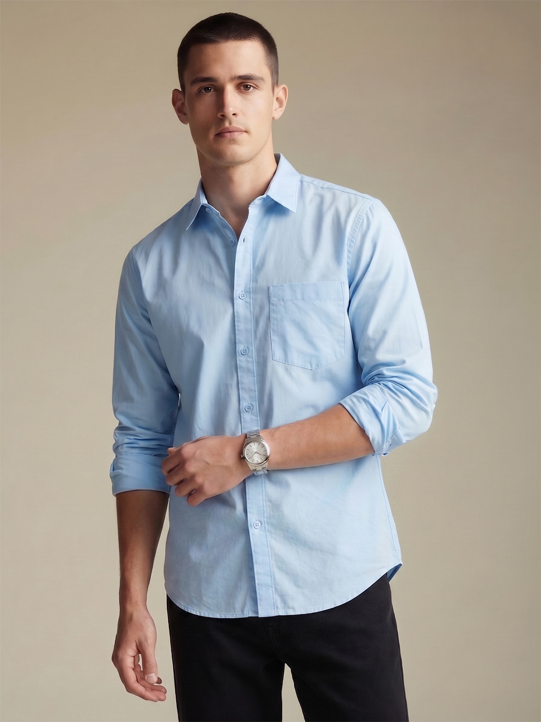 Being Human Spread Collar Pure Cotton Casual Shirt