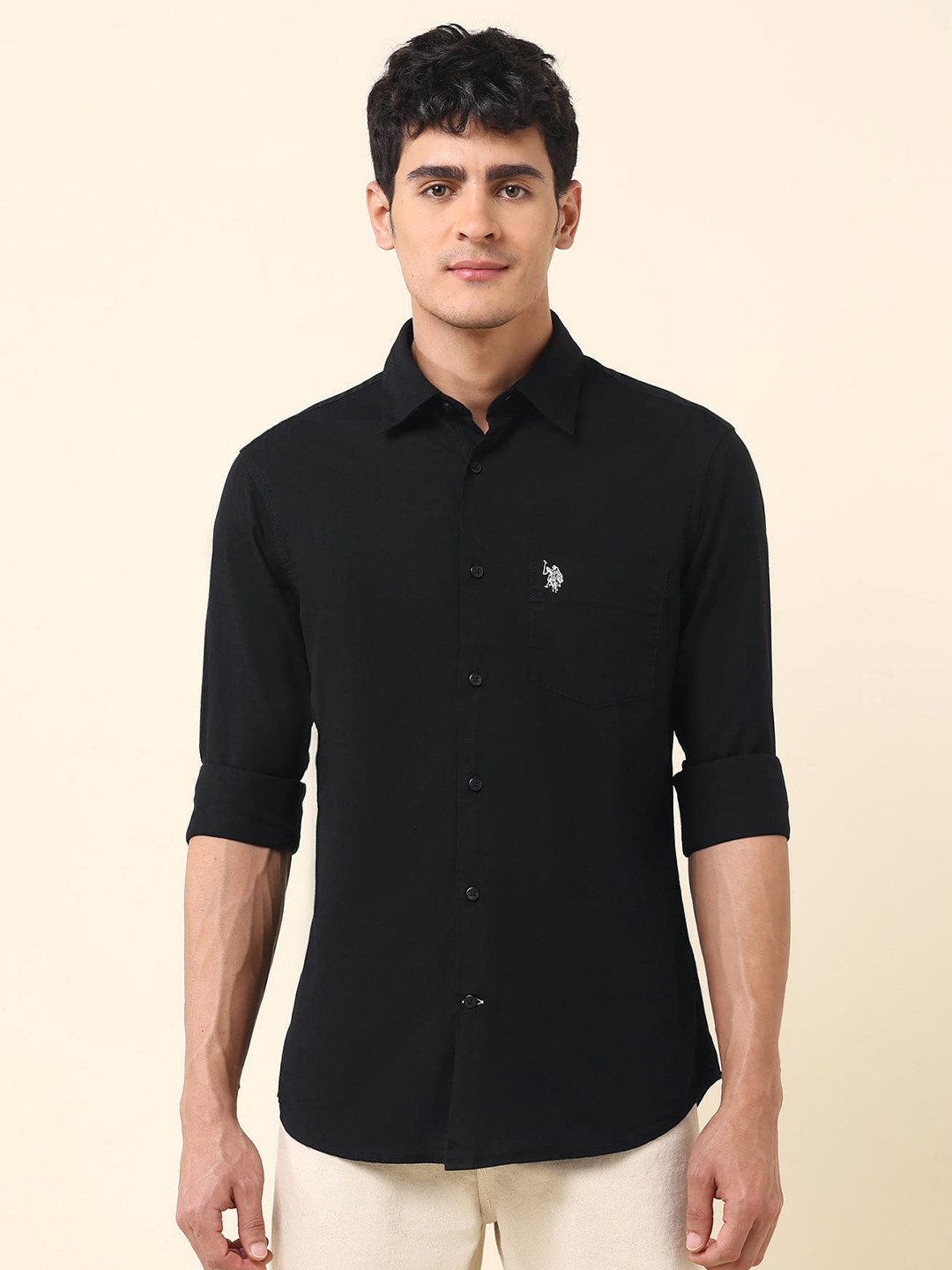 U.S. Polo Assn. Pure Cotton Tailored Fit Opaque Casual Shirt