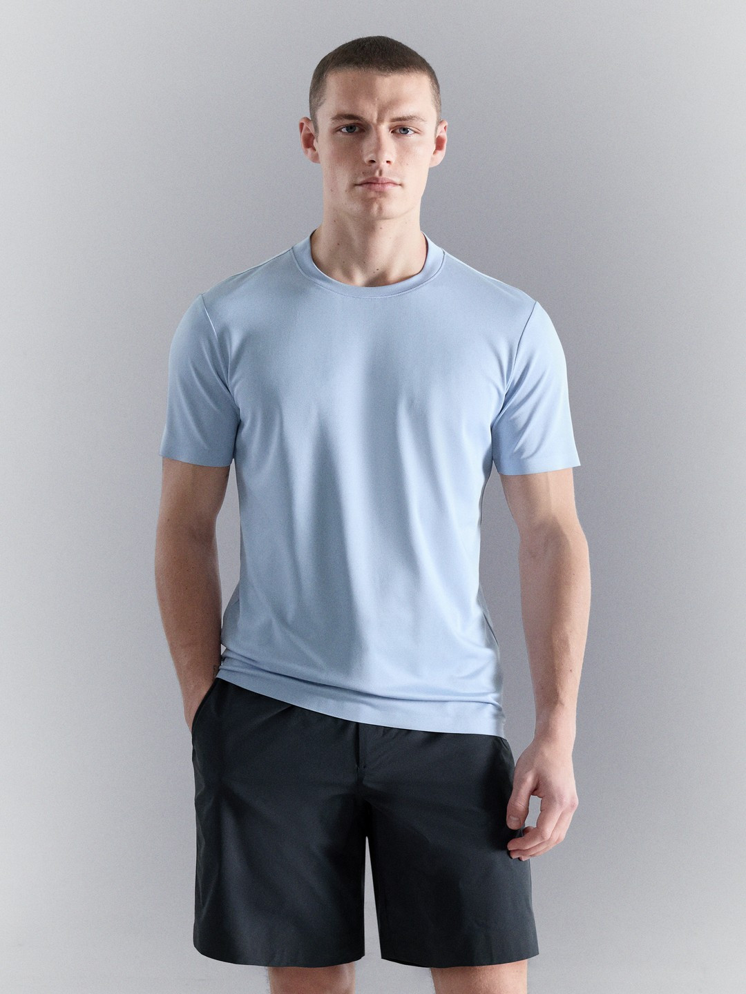MANGO MAN Performance Round Neck Knitted T-Shirt