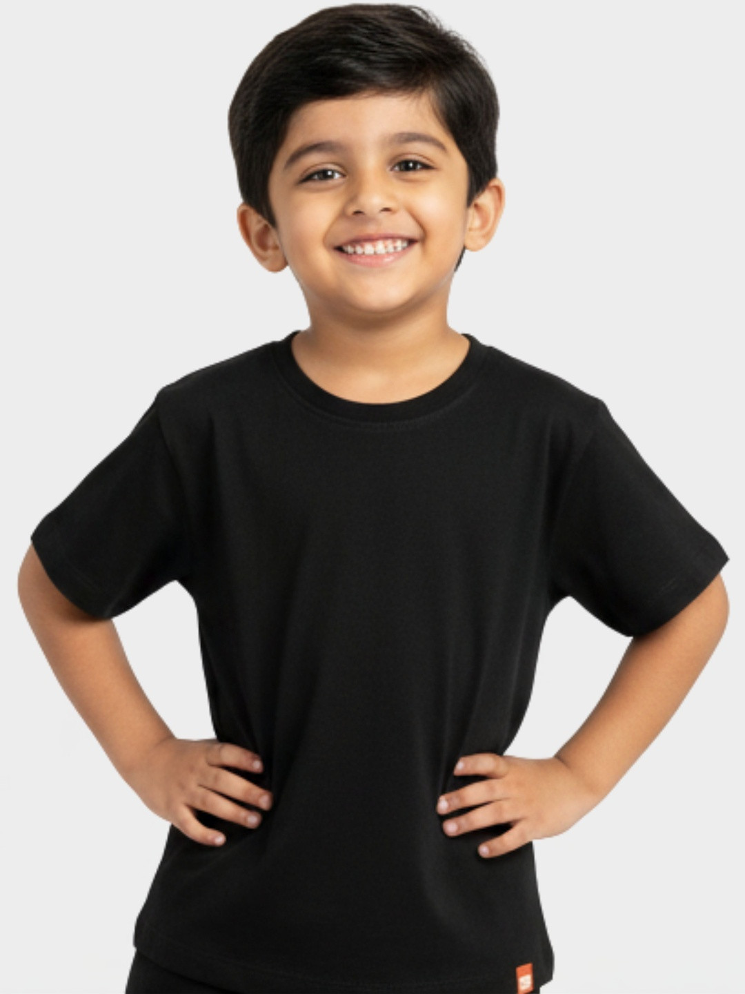 Orange Sugar Kids Pure Cotton Half Sleeve Solid Tshirt