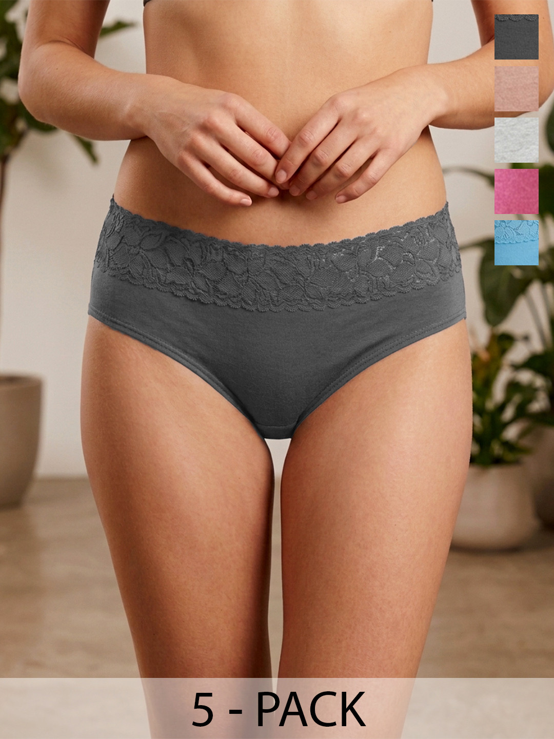 Nicsy Set of 5 Mid-Rise Hipster Briefs
