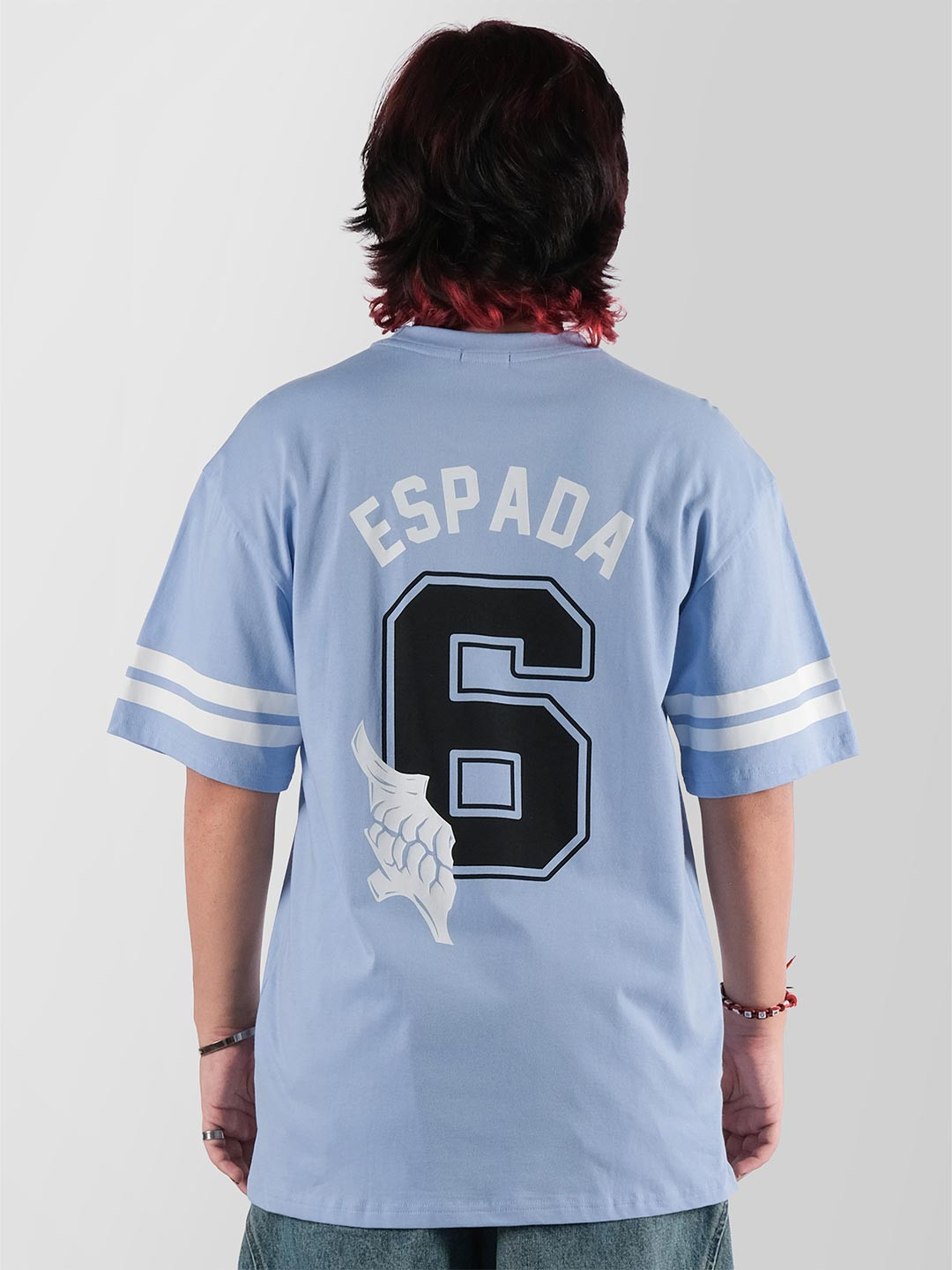 COMICSENSE Anime Espada Club Printed Drop-Shoulder Sleeves Cotton Oversized T-shirt