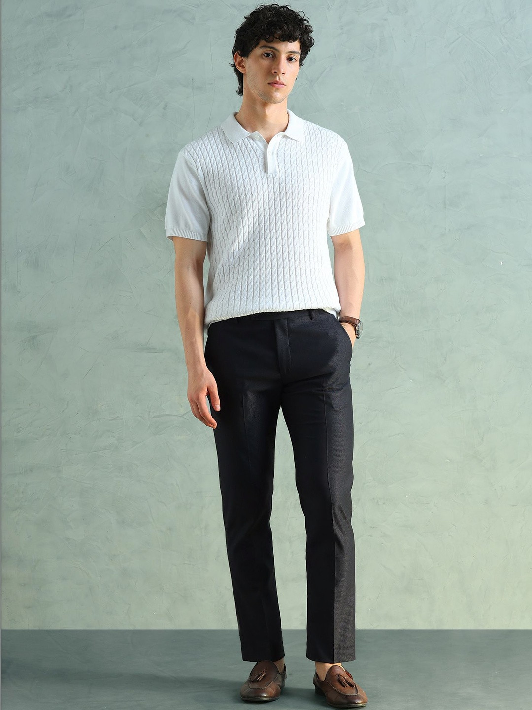 Structured Tapered Fit Trouser