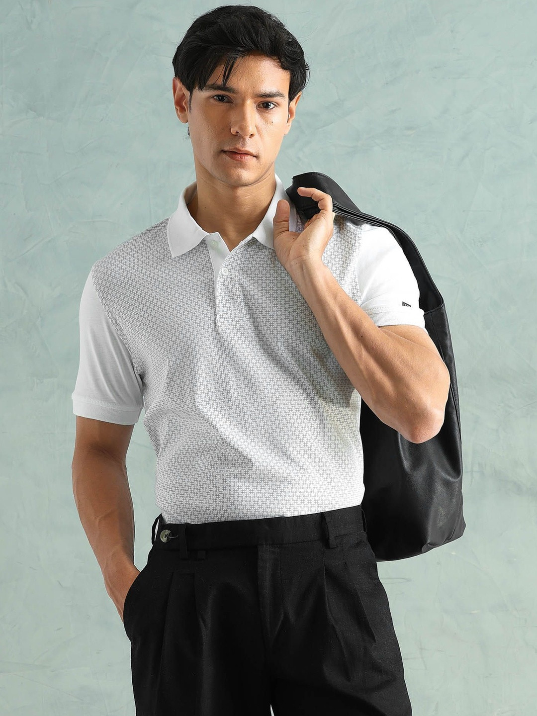Arrow Sport Men Printed Polo Collar Slim Fit T-shirt