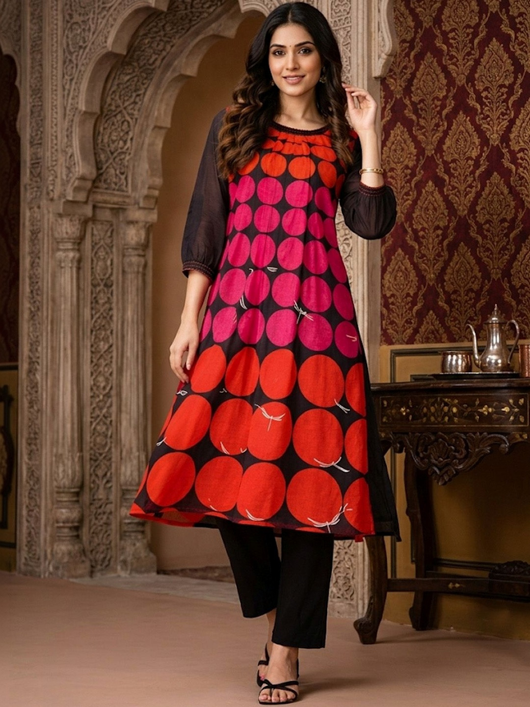 House of Pataudi Mandarin Collar Kurta & Trousers