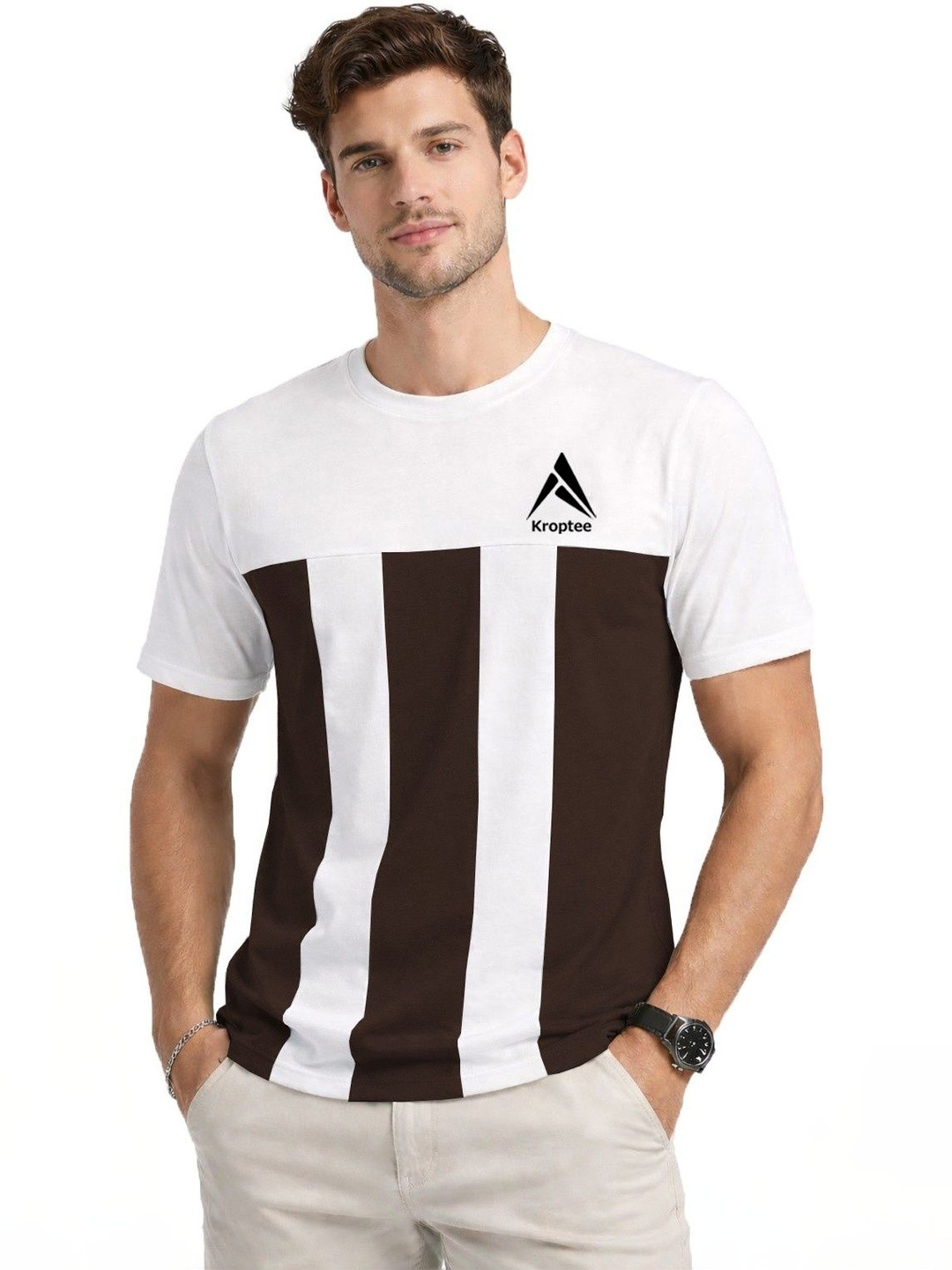 Kroptee Men Colourblocked T-shirt