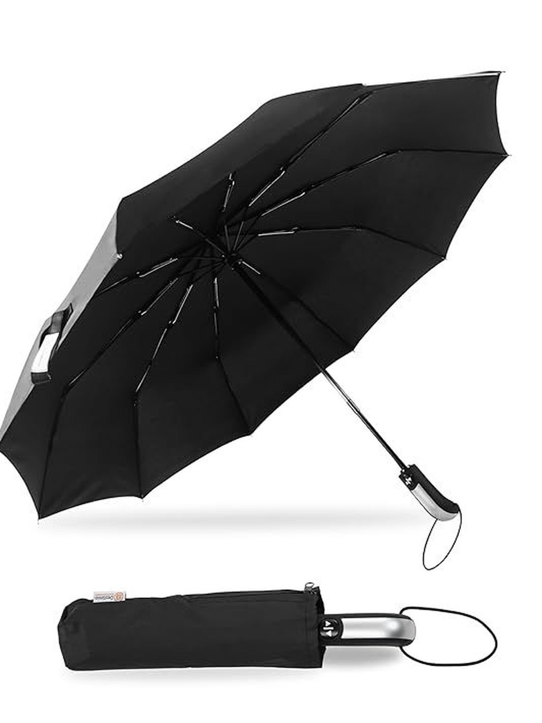 Virtuous Black Auto Open & Close 3 Fold Umbrella