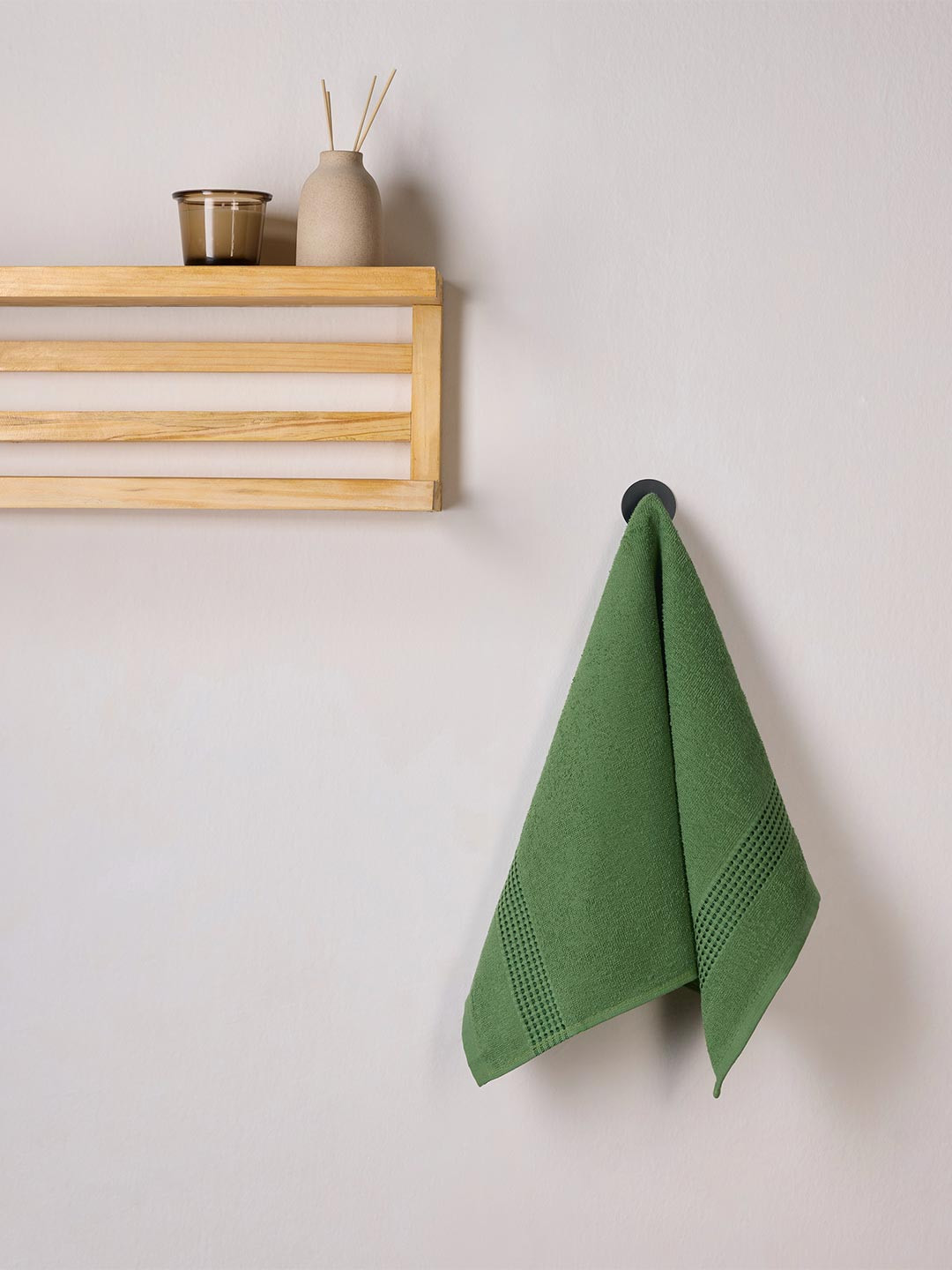 Himeya Fern Green 2 Pieces 320 GSM Cotton Hand Towel