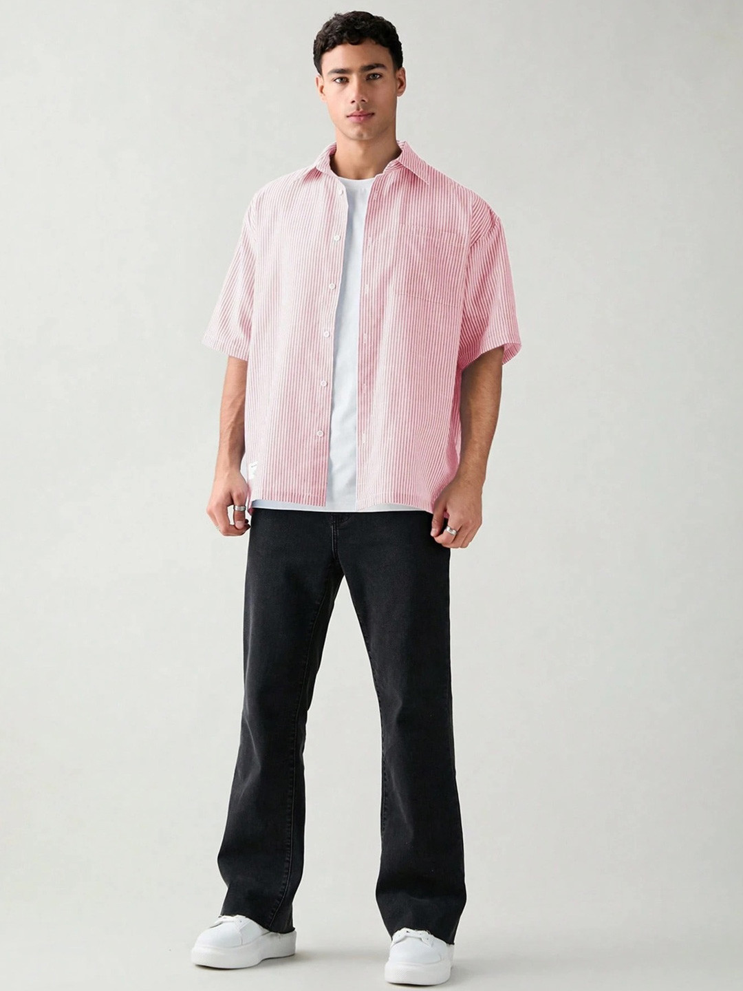 R.Code by The Roadster Lifestyle Co. Men Vertical Striped Cotton Casual Shirt