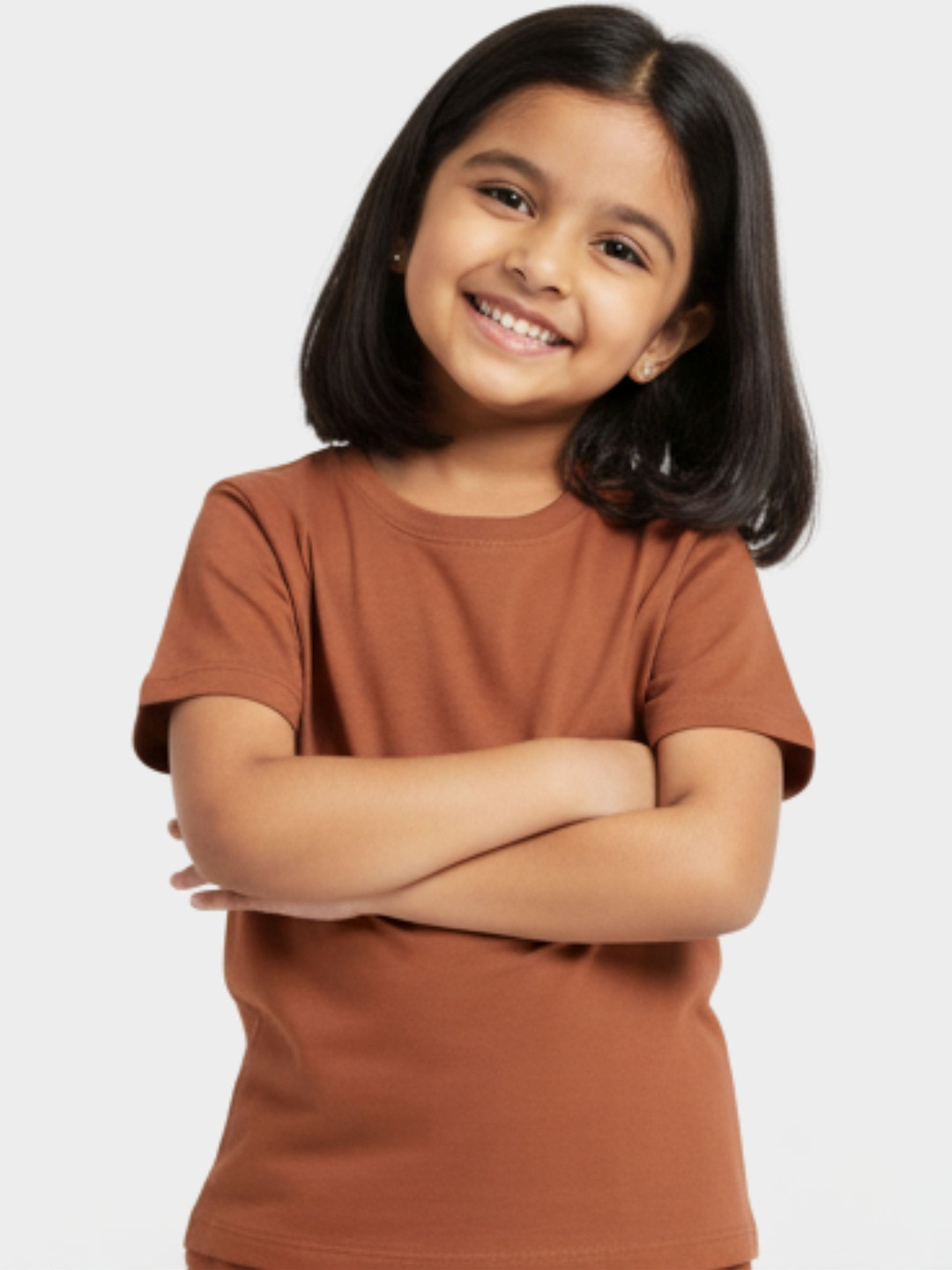 Orange Sugar Unisex Kids Pure Cotton Half Sleeve Solid Tshirt
