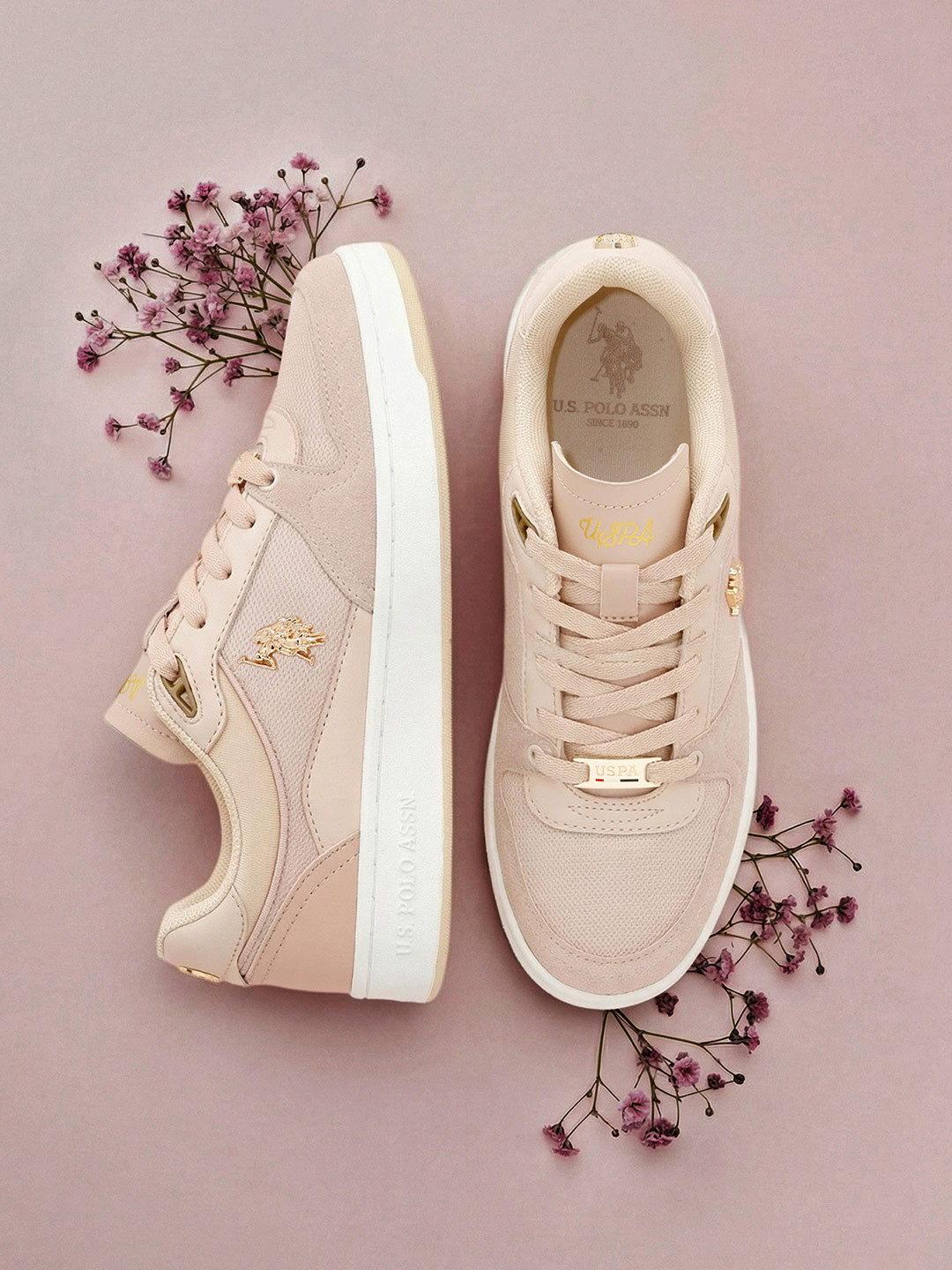 U.S. Polo Assn. Women Della Nude Textured Sneakers Shoes