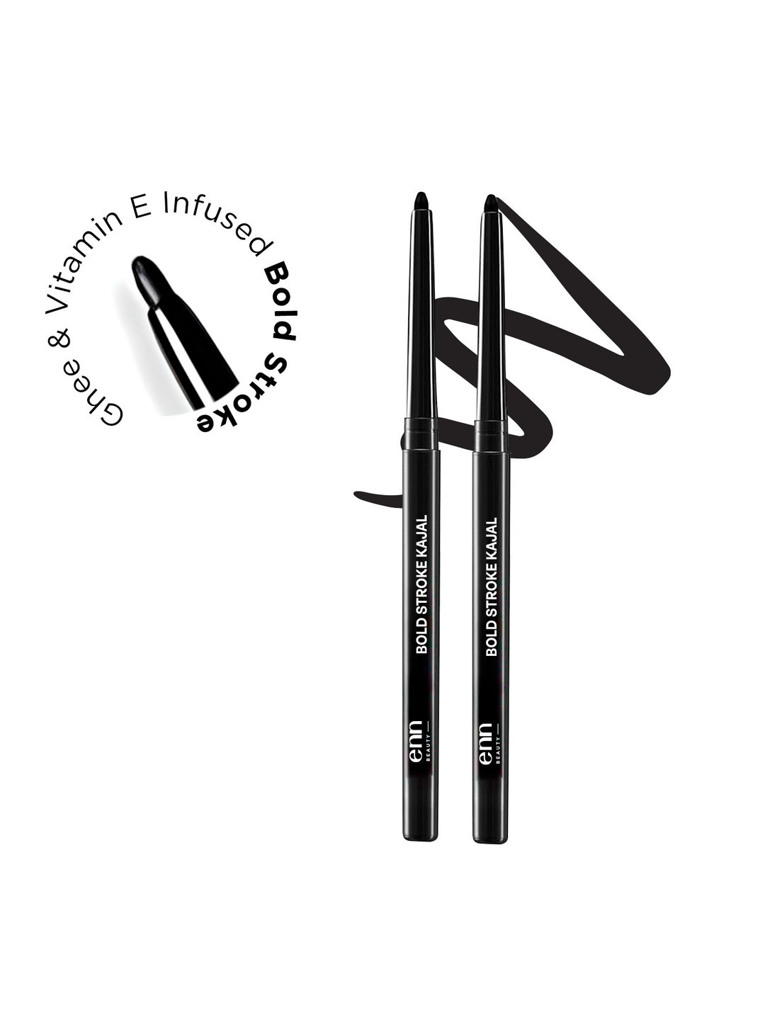 ENN Set Of 2 Bold Stroke Kajal  - 0.6 g Each-Black