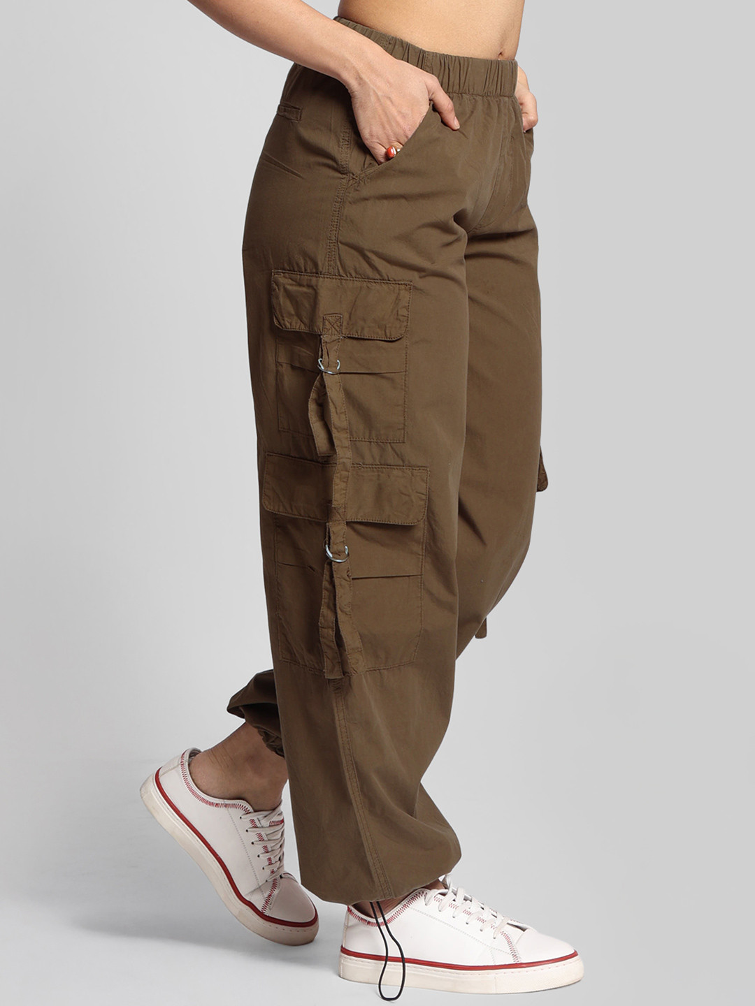 The Roadster Lifestyle Co. Women Parachute Fit Cargo Parachute Trousers