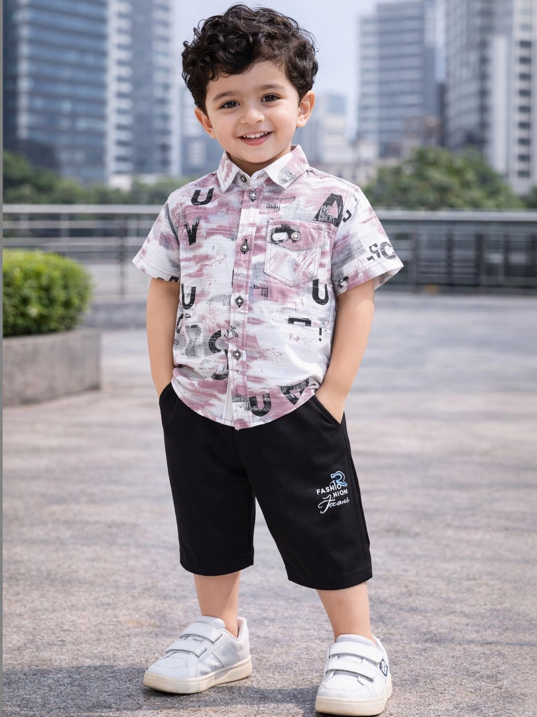 Dripteen Boys Printed Shirt with Shorts