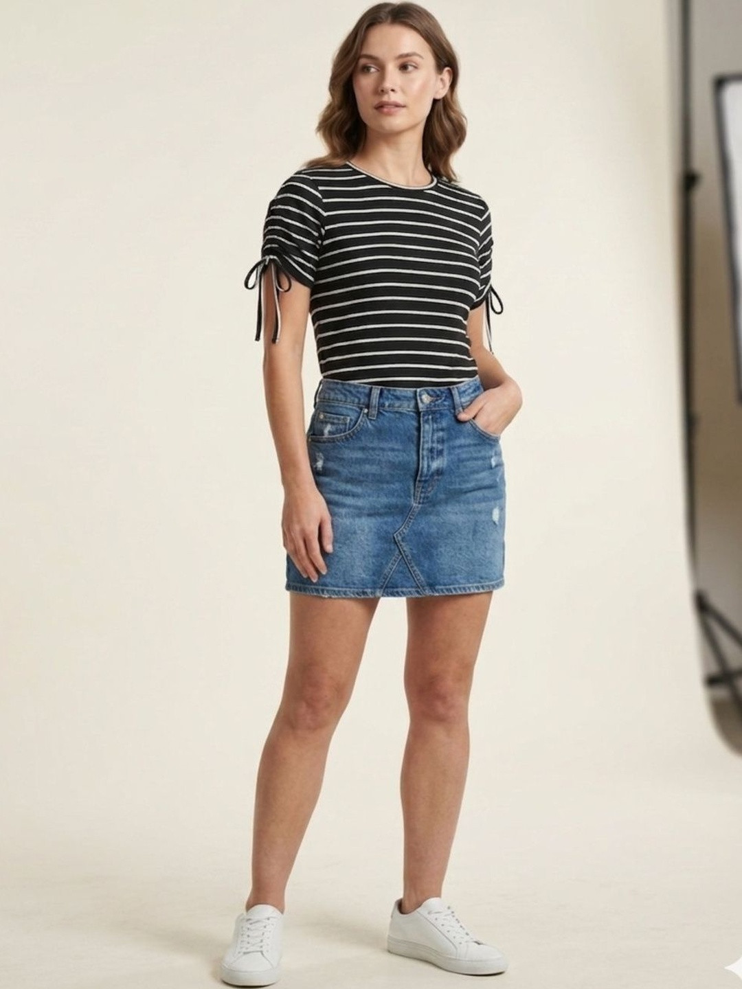 JAKANARY Striped Cotton Top