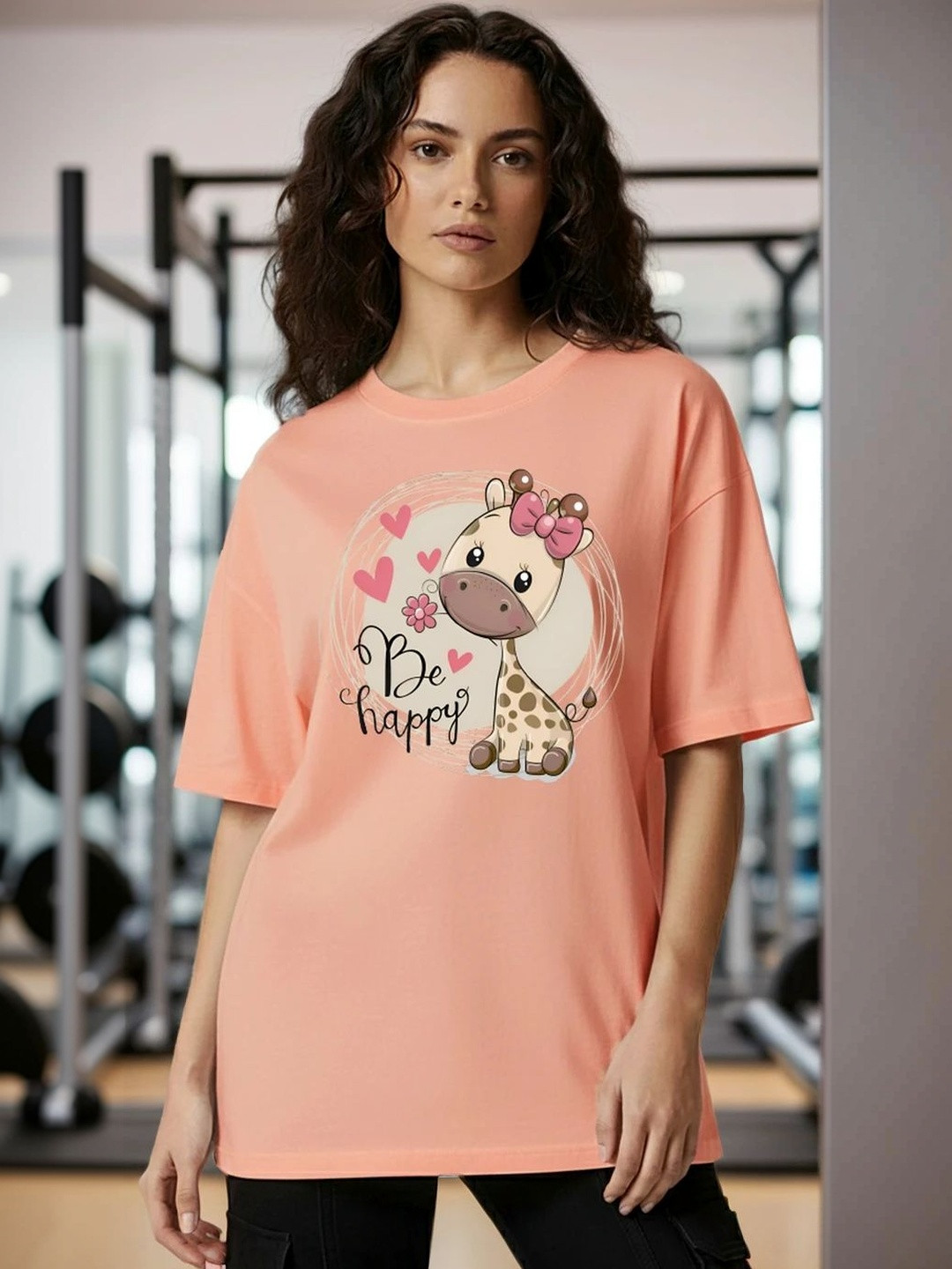 BELTLY Women Printed Drop-Shoulder Sleeves T-shirt