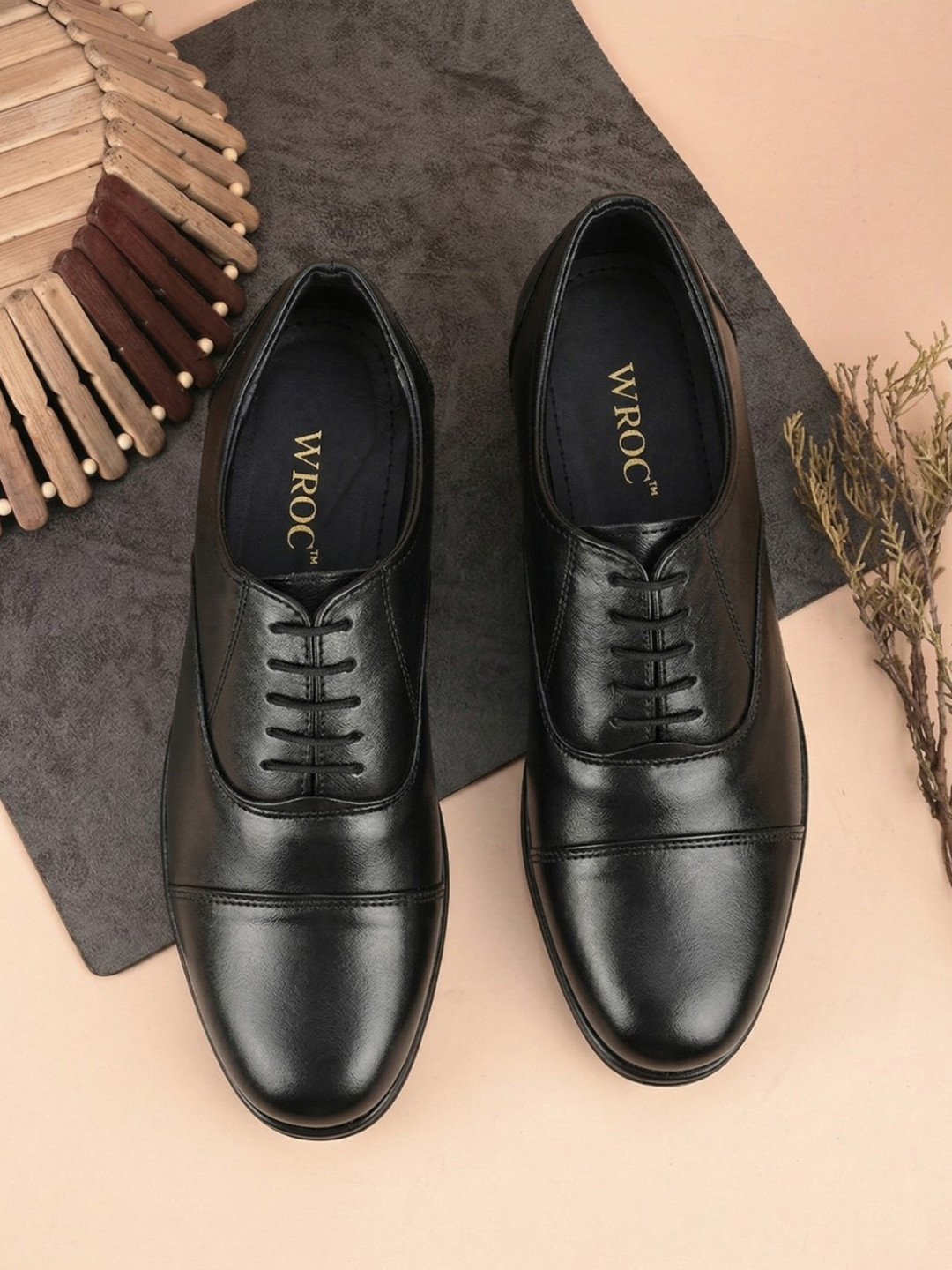 WROC Men Leather Formal Oxfords