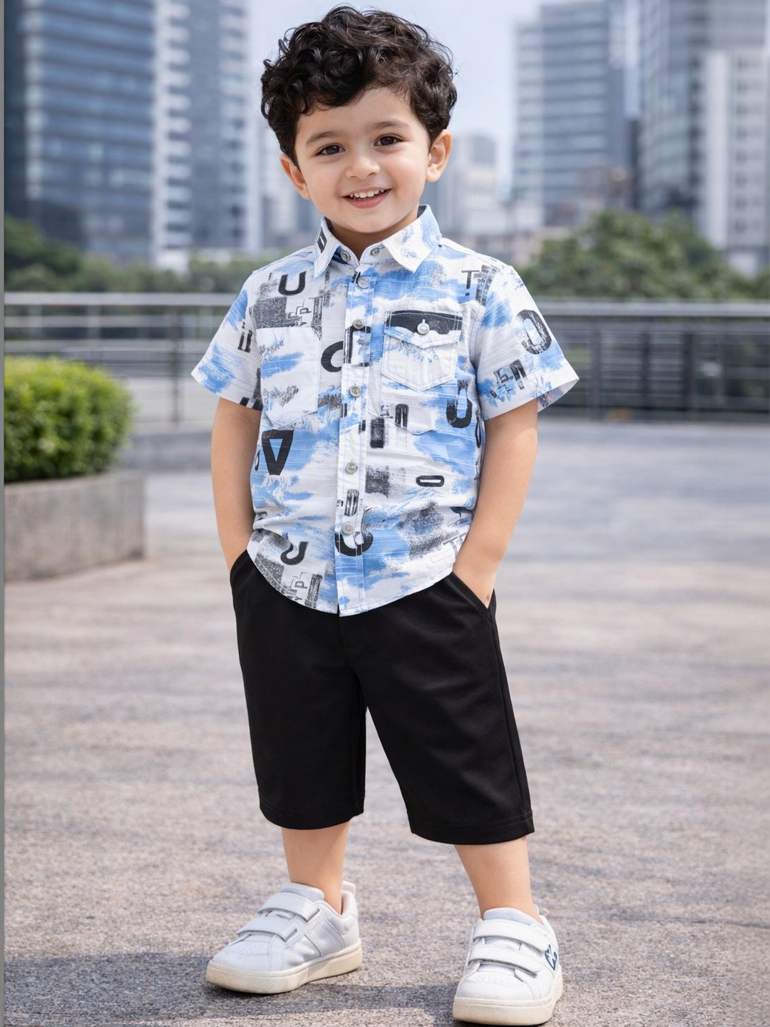 Dripteen Boys Printed Shirt with Shorts