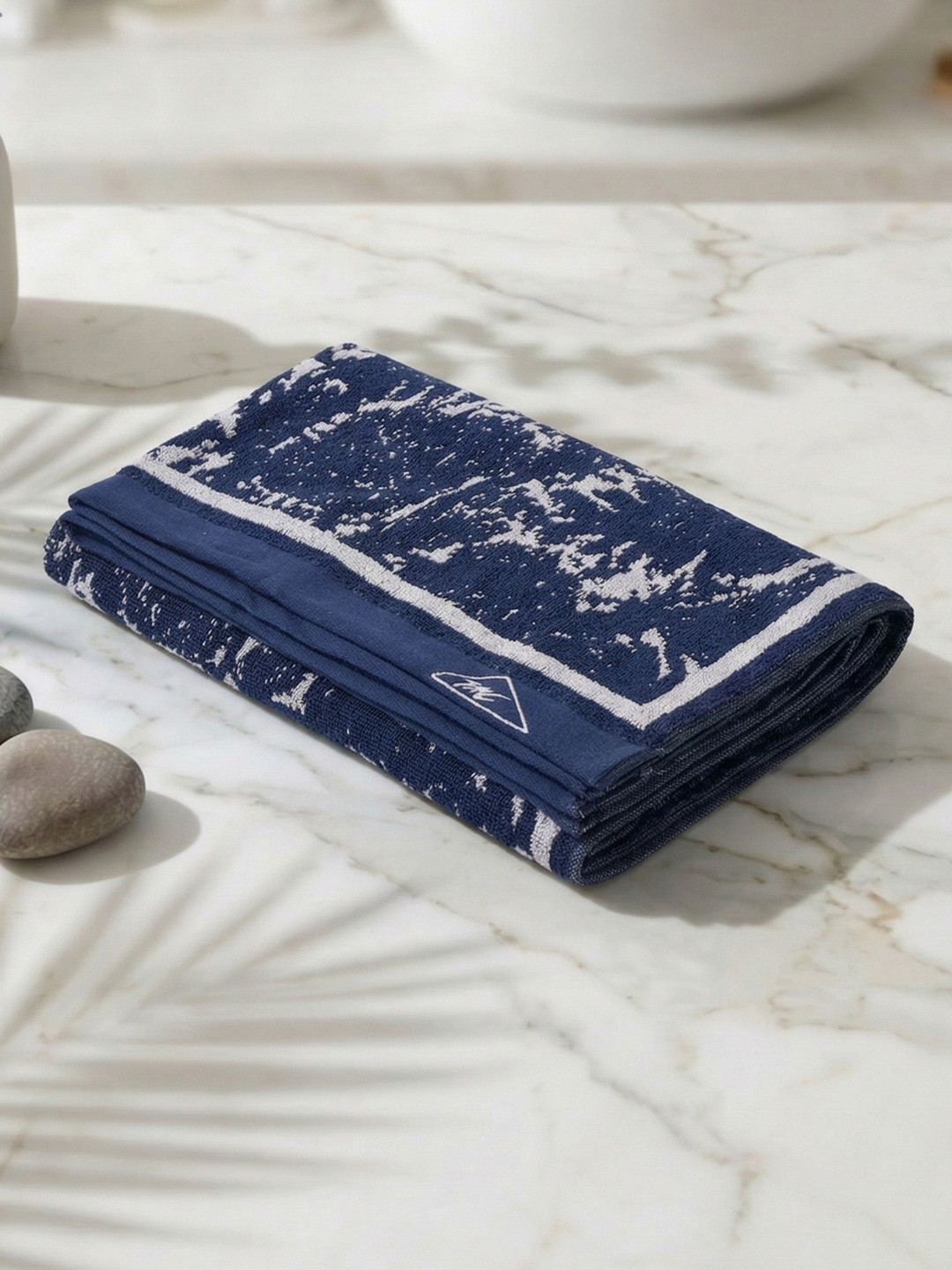 Monte Carlo Santorini Indigo Blue Self Design Cotton 525 Gsm 75X150 Cm 1 Bath Towel