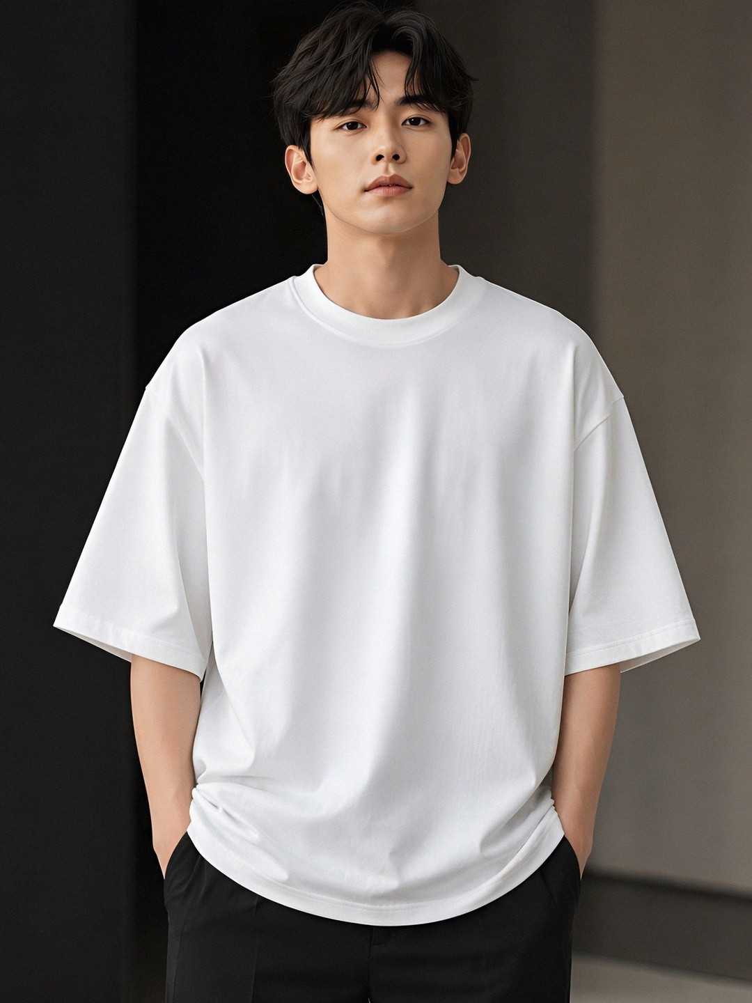 PockMAN Men Drop-Shoulder Sleeves Bio Finish T-shirt