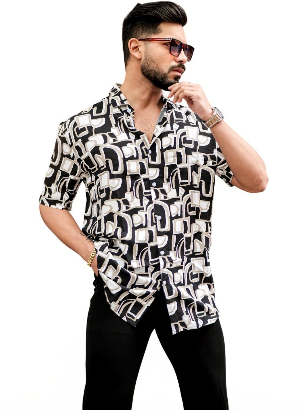 NNC-NEXT NOVA CLOTHES Men Classic Printed Casual Shirt