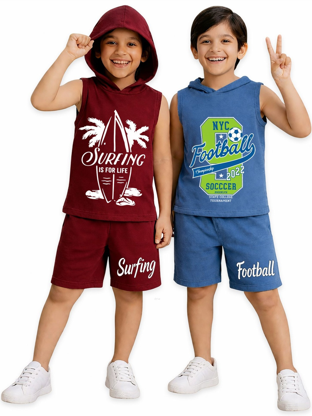 KUCHIPOO Boys Printed T-shirt with Shorts