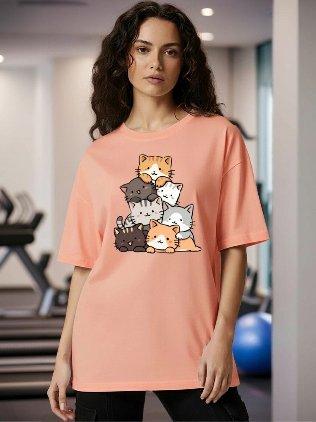 BELTLY Women Printed Drop-Shoulder Sleeves T-shirt