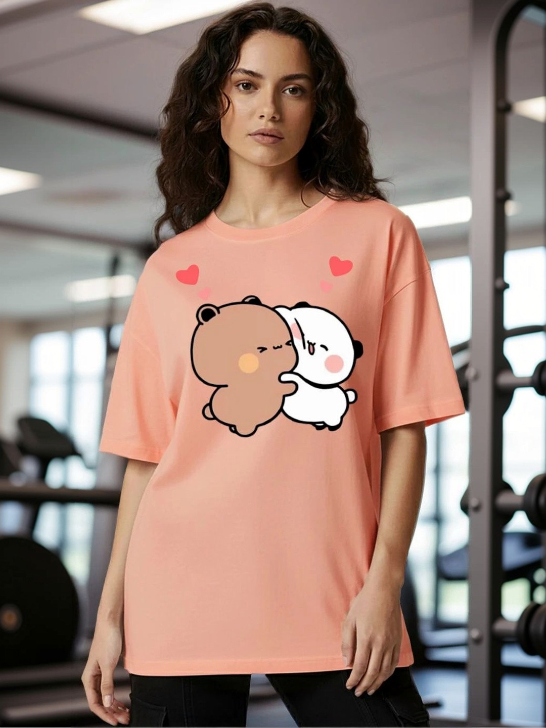 BELTLY Women Printed Drop-Shoulder Sleeves T-shirt