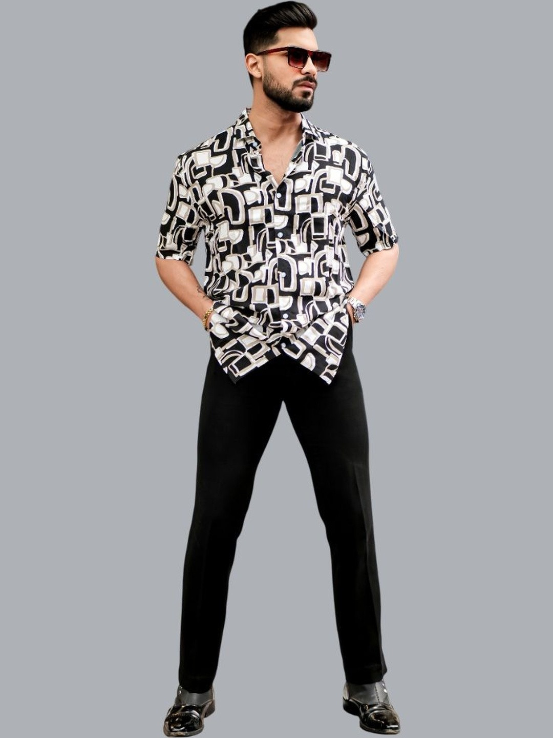 NNC-NEXT NOVA CLOTHES Men Classic Printed Casual Shirt