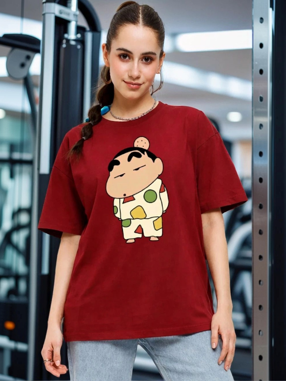 BELTLY Women Printed Drop-Shoulder Sleeves T-shirt