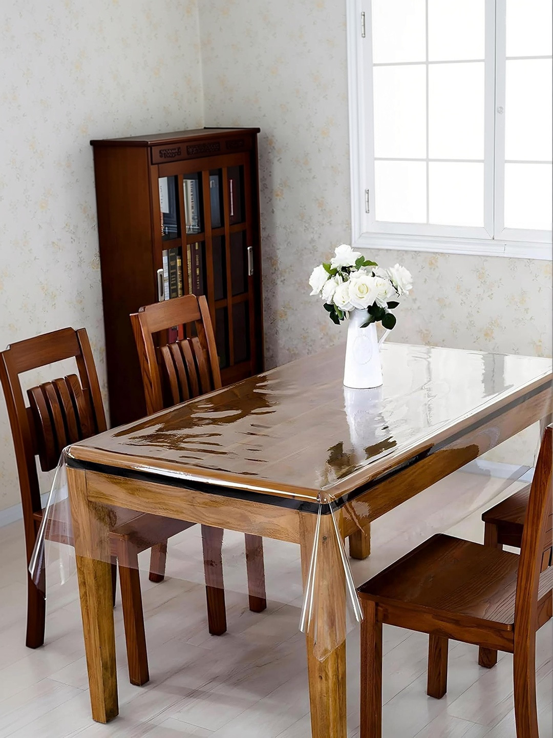 TANLOOMS Transparent Waterproof 6-Seater Table Cover