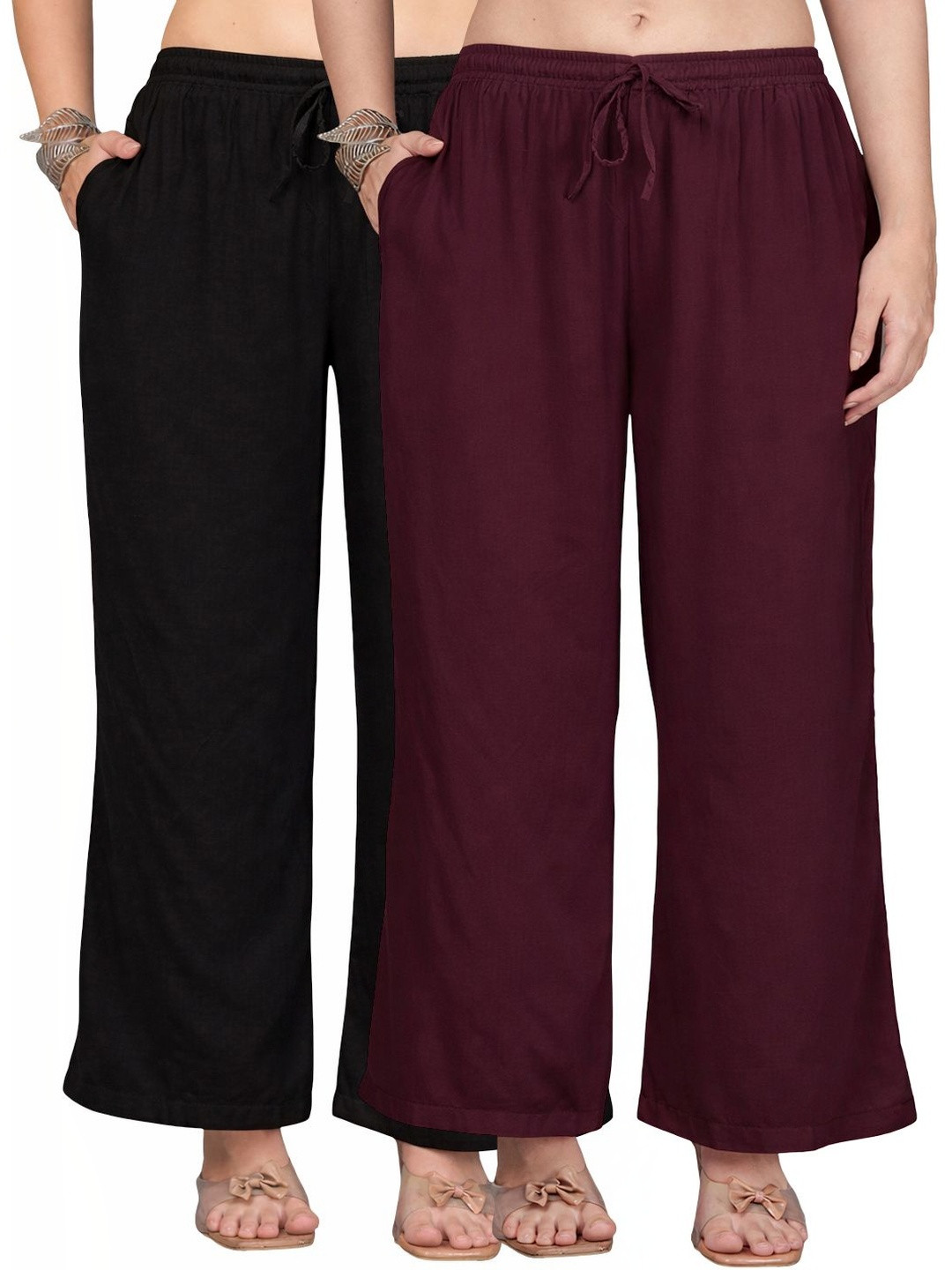 KALINI Women Knitted Ethnic Palazzos