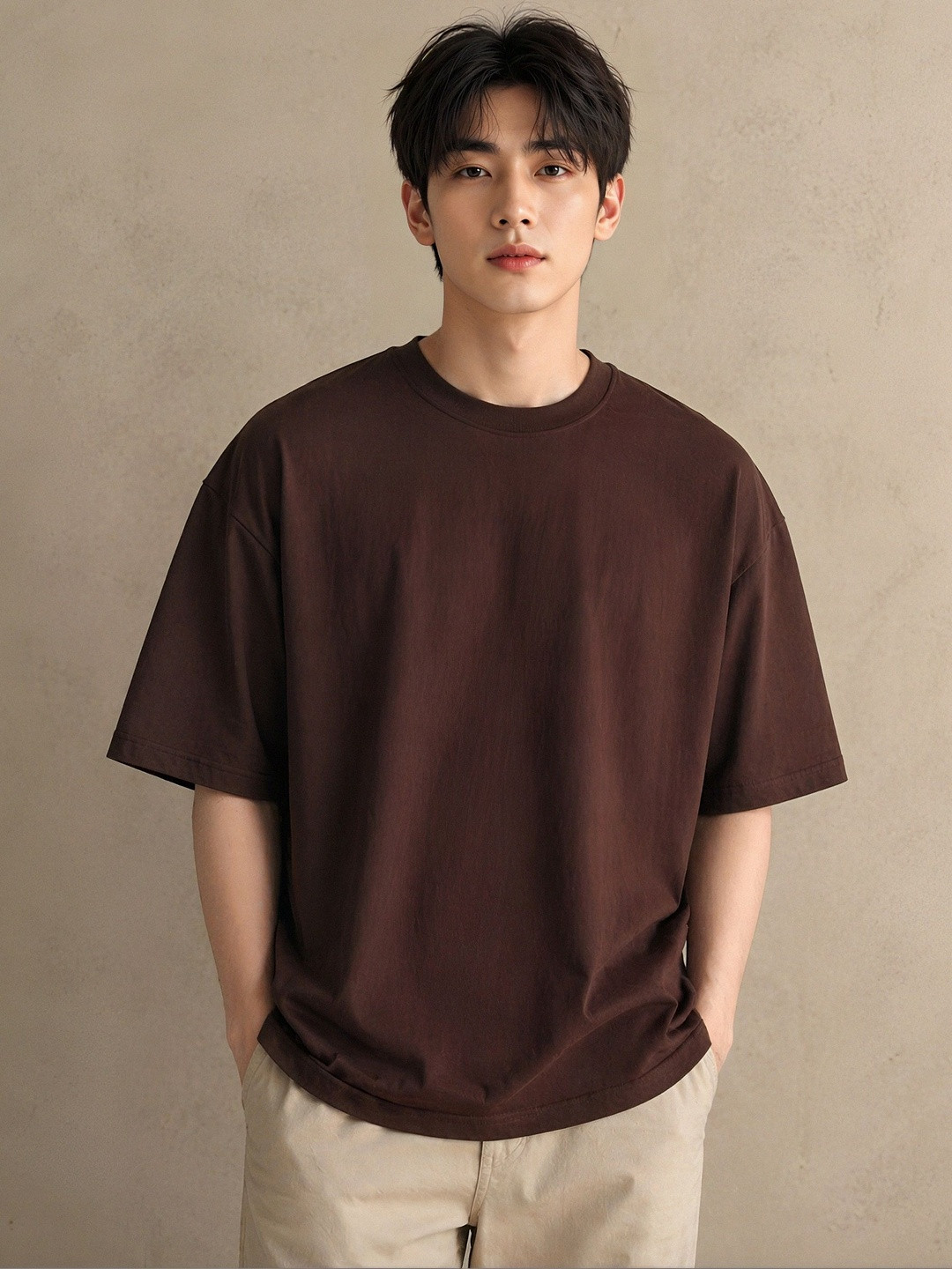 PockMAN Men Drop-Shoulder Sleeves Bio Finish T-shirt