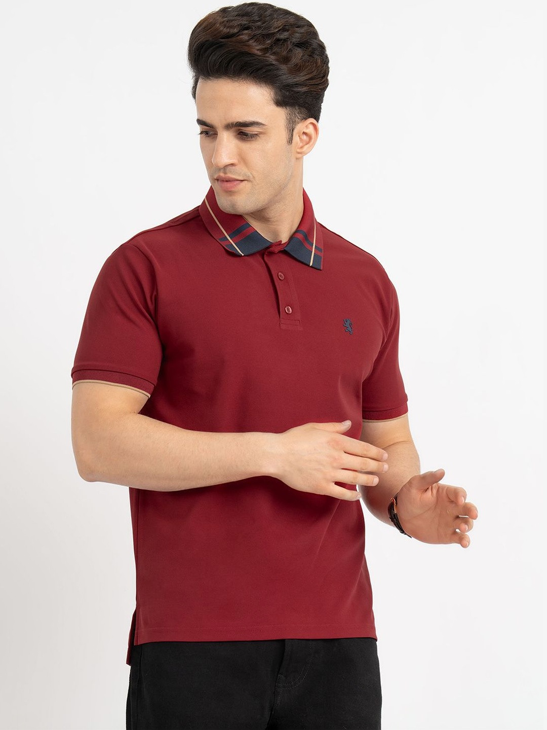 Red Tape Men Brand Logo Polo Collar Pockets T-shirt